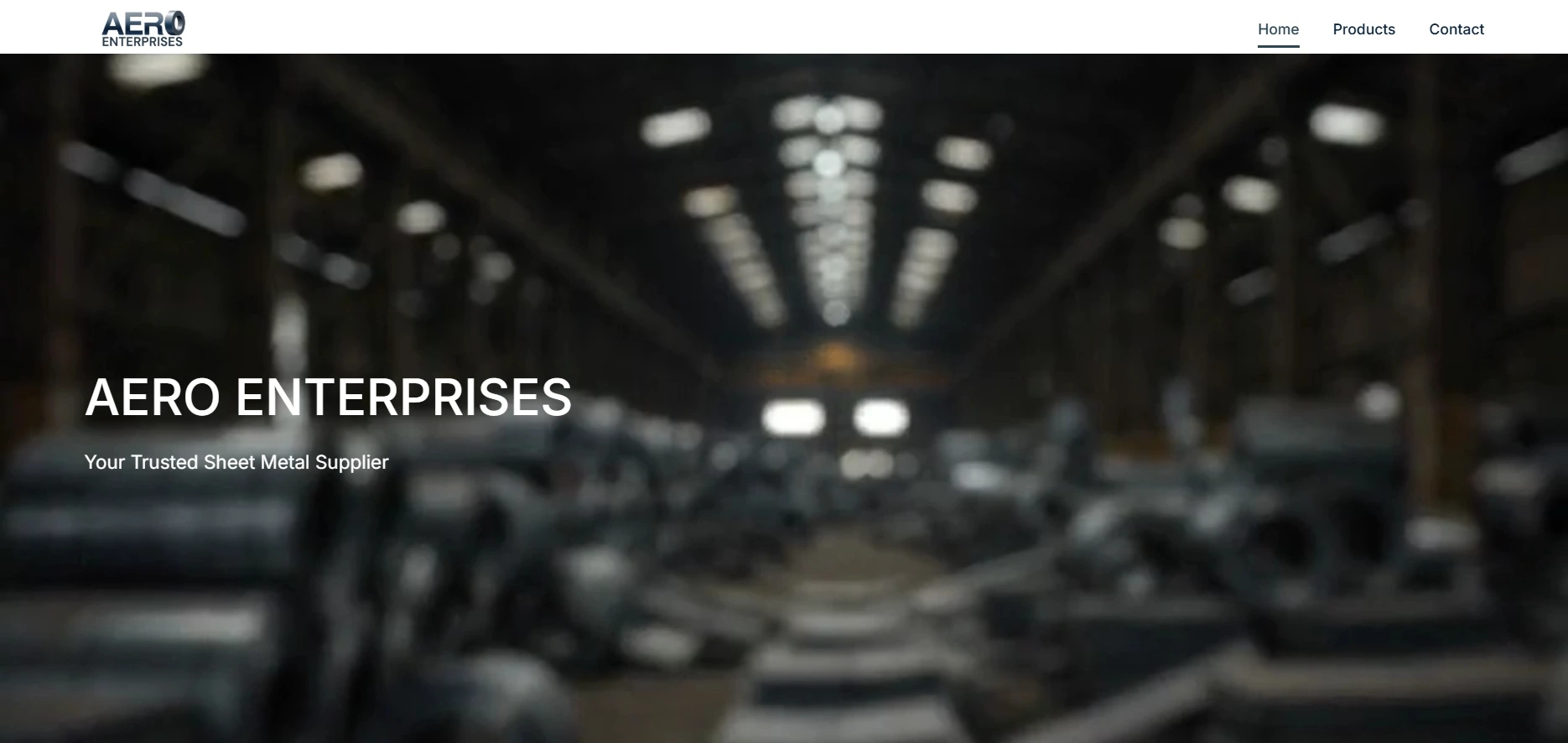 AERO ENTERPRISES - Company Landing Page developed by Abid Khan for industrial services website